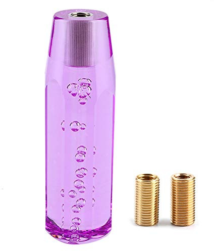 Miosugo Pomo de cambio de 5,9 pulgadas, palanca de cambios universal, pomo de palanca de cambios de cristal, palanca de cambios de coche, palanca de cambios de cristal, fácil montaje (morado)