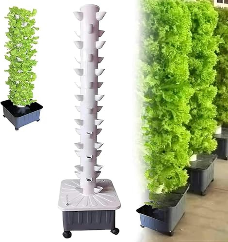 Système de Culture hydroponique, Kits de Culture hydroponique 45 Trous | Système de Culture d'intérieur, Tour de Culture Verticale, équipement de Plantation hydroponique pour Herbes, Fruits