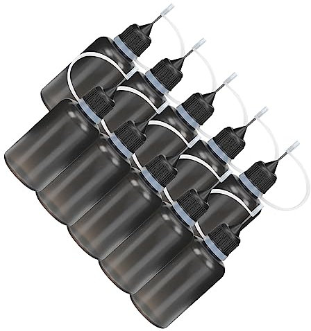 EXAOMBLE 20pcs Plastic Squeeze Bottles Steel Nozzle Oil Dispensing Bottles Glue Fine Tips Sewing Machine Oil
