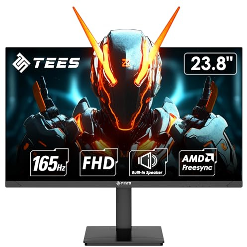 Tees 24 inch FHD Monitor, 165Hz NTSC 72% 1080P Desktop Screen with Speaker, Gaming MNT HDMI DP USB Free Flicker Blue Light Filter, Display for CS2 Apex VALORANT