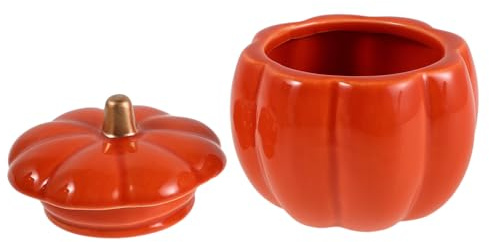 Alipis Cuenco de Cerámica Forma de Calabaza con Tapa Resistente Astillas para Sopa Postres y para Halloween y Decoración para Lavavajillas