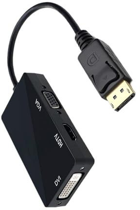 FCJPYRAPS Adattatore Displayport DP 3 in 1 Compatibile con HDMI DVI VGA 1080P for proiettore TV Laptop PC Display Port Cavo convertitore connettore Linea di conversione Display