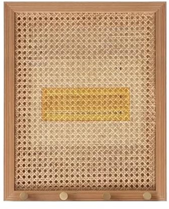 Boîte de compteur d'électricité tissée en rotin, autocollants muraux à rabat, crochet for vêtements maison, interrupteur électrique, Occlusion, décoration(Flip up-Vertical,50x40cm)