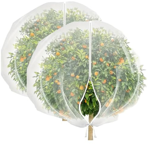 Netting de árboles de Frutas, 2 Piezas de Cubierta de arbusto de Malla Fina con Cordero con Zip para protección contra la Planta de arándanos (1 * 1.2m)