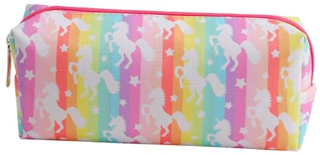 VILLCASE Multifunktionales Einhorn Federmäppchen aus Stoff mit Großer Kapazität und Reißverschluss Leicht Tragbar für Kinder Ranzen und Schultasche