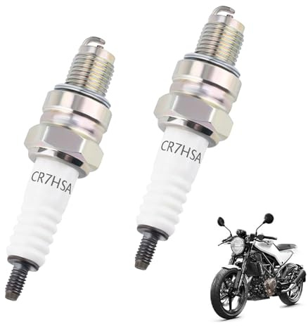 2 Stück Zündkerze CR7HSA, Allgemein CR7HSA Zündkerze Geeignet für Roller Mofa und Motorrad, Zündkerzen Ersatzteil, Universal Ersatz für 2-Takt Motoren CR7HSA