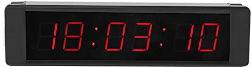 Hyuduo Parete del Timer Palestra Grande Digitale a 6 Cifre Display Rosso Orologio LED Conto Alla Rovescia Verso L'alto Stop Owatch Remote Control per il Garage per la Casa di Fitness