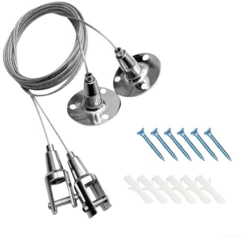 Cable de elevación de acero inoxidable para exhibiciones de arte y fotos en hogares, oficinas y galerías (1 m)