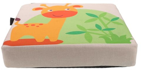 Sewroro Asiento Elevador para Silla Infantil de Lino Estampado Cojín Grueso para Mesa de Comedor Portátil y Transpirable Soporte Ergonómico para Adecuado para Uso en Hogar y Viajes