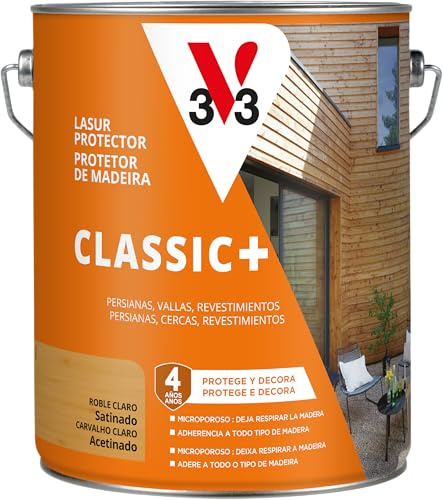 V33 Protector Decorativo de la Madera Classic+ Satinado Roble Claro 5L