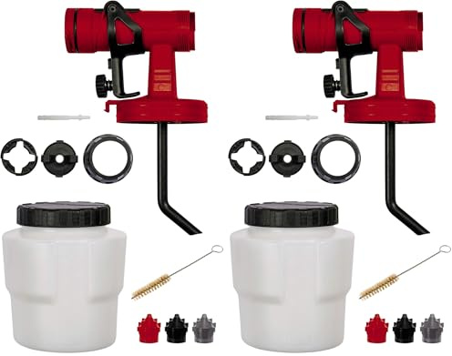 Original Einhell Farbsprühaufsatz (Farbsprühsystem-Zubehör, Sprühaufsatz mit 800 ml Farbbehälter, inkl. 3X Düsen, Reinigungsbürste, Sprühpistolenkopf) (Packung mit 2)