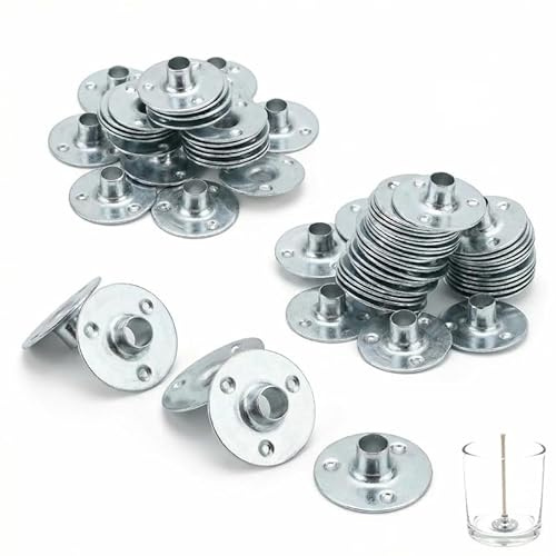 200 Piezas 12,5 mm Soportes Metálicos para Mechas de Velas, Bases Redondas para la Fabricación de Velas DIY, Accesorios Esenciales para Velas de Té y Proyectos Creativos de Artesanía en Hogar