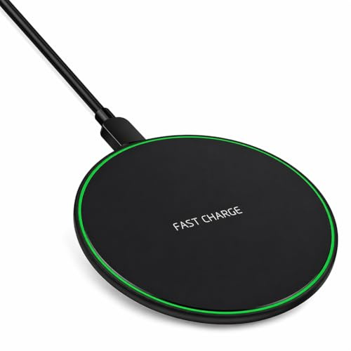 Wireless Fast Charging Pad, Ultra Slim Qi Wireless Charger for iPhone, Samsung & Android, Anti-Slip Fast Charging Station with Overheat Protection, USB-C, Case Friendly