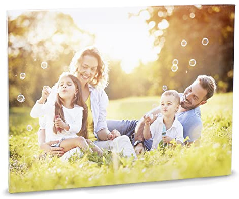 PrintedGift quadro personalizzato con foto su tela in cotone, Stampa con telaio in legno e gancio incluso - 30x60 cm