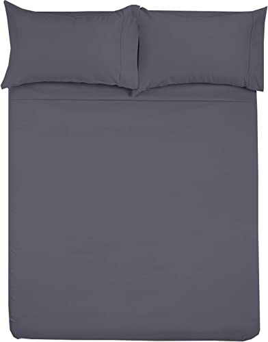 Shreem Linen Microfiber RV Sheet Sets, 48x75 3/4 Full Bunk, Dark Grey Solid - Fits Mattresses up to 8 Inches Deep, 4 Piece RV Bed Sheets for Campers, Motorhomes, and Travel Trailers