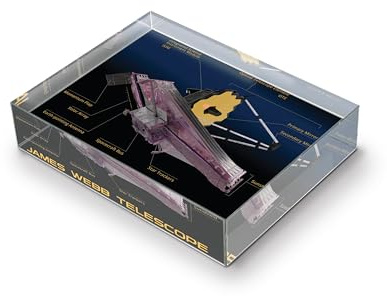 James Webb Space Telescope Crystal Briefbeschwerer und Infokarte, Geschenkset, 10,2 x 7,6 cm, NASA