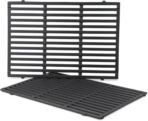 onlyfire Cast Iron Cooking Grates for Weber Genesis II & Genesis II LX 300 Series Gas Grills, Grill Grate for Weber Genesis 2022, BBQ Replacement Grill Grate for Weber 66802/66095, 2-Pack