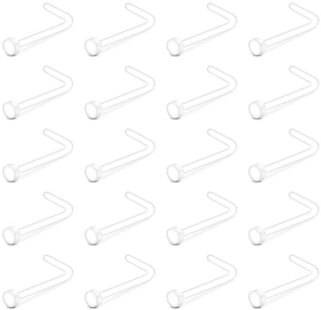 AceFun Clear Nose Studs Acrylic L Shape Nose Rings Retainer Bioflex Bone Pin Straight Nose Studs Retainer