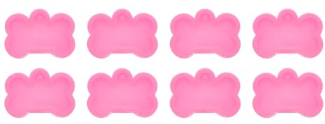 sourcing map 8 moldes grandes de resina de hueso, kit de moldes de silicona epoxi con agujero para colgantes, llaveros, adornos, joyas, manualidades, manualidades, manualidades, color rosa