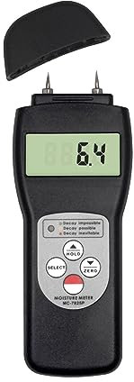 Misuratore di umidità, Misuratore Umidità Muri, MC-7825P Misuratore di umidità portatile digitale Pin Type Tester 0-80% Tester di umidità for materiali in fibra di legno , per Parete, Legno, Intonaco,