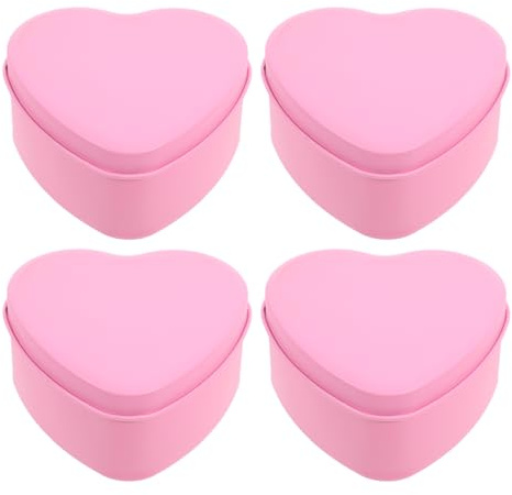 EXAOMBLE 4stücke Herzförmige Tinplate Geschenkboxen Für Hochzeiten Und Valentinstag Romantische Süßigkeitenbehälter Robuste Und Stilvolle Aufbewahrung Für Süßigkeiten Und Kleine
