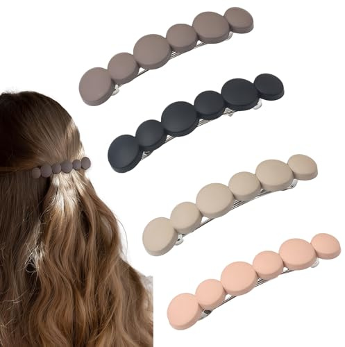 SSKHE 4Pcs Elegante Pinzas de Cabello de Primavera, Diseño Vintage Francés, Accesorios Para el Cabello, Clip Lateral, Clip de Cabello Automático, Pequeño Conjunto de Pinza para Mujeres Niñas