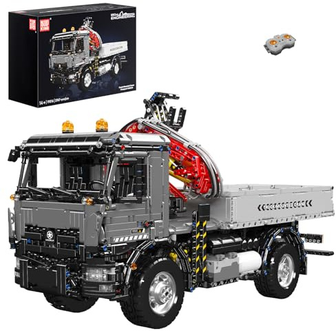 Mould King RC Crane Truck Construction Set 3767 Pieces, Remote Controlled Crane Truck with Motor - Technical Construction Kit for Adults and Teenagers from 14 (19016)