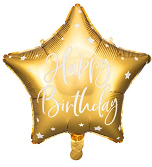 Happy Birthday Ballon Stern Gold Folienballon Geburtstag Helium geeignet Luftballon Geburtstag Deko Party Dekoration GeschenkFolienballon Stern Gold Happy Birthday)