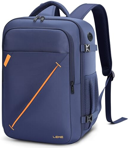 Lekespring Ryanair Handgepäck 40x30x20 Rucksack, Erweiterbar 24–30L Cabin Bag, Reiserucksack Flugzeug Herren Damen, Business Laptop Rucksack, Wasserabweisend, Blau