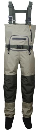 Wathose zum Angeln, langlebig und bequem, atmungsaktiv, für Damen und Herren, Entenjagd, Wathose, grau, L