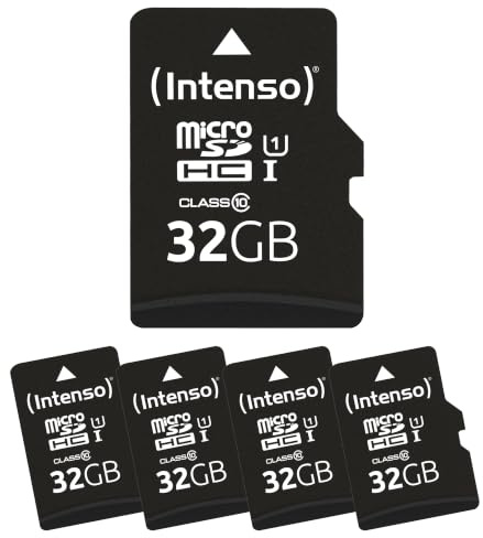 Intenso Scheda microSD Premium Multipack, 5 x 32 GB, Micro SDHC, per smartphone, tablet e fotocamere, impermeabile, a prova di caduta, a prova di raggi X, resistente alle temperature, fino a 90 MB/s