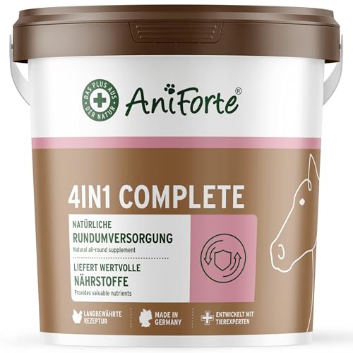 L'original de AniForte 4 en 1 Complete 3 kg Pour chevaux de bière de bière BT, riche en prébiotika vitamines minérales et vitalines vitales pour de nouvelles mouvements et qualité de vie