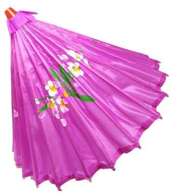 R&F SRLS Ombrello Cinese Viola OMBRELLINO Festa Travestimento ALLESTIMENTO Stoffa Legno