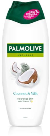 Palmolive Naturals Coconut & Milk Shower Gel and Body Wash 500ml, vitamin E body wash to nourish skin, leaves skin feeling soft, with plantbased almond milk, ingredients of 95% natural origin*