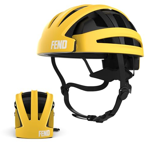 FEND One Foldable Bike Helmet – Patented Smart-Fold 50% Compact Design, Award-Winning Safety CPSC/EN1078 Certified, for Adults, Commuters, E-Bikes, Scooters