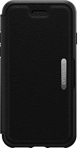 OtterBox Strada Case for iPhone 7/8/SE 2nd Gen/SE 3rd Gen, Shockproof, Drop proof, Premium Leather Protective Folio with Two Card Holders, 3x Tested to Military Standard, Black