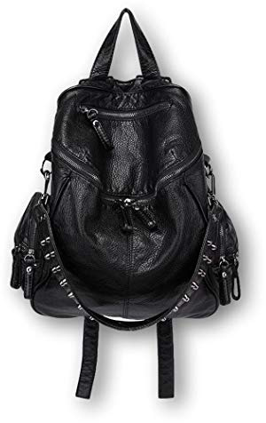 Ro Rox Calamity Damen PU Punk Goth Schule Rucksack mit Nieten