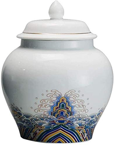 YSDKJ Urnen for Asche Gedenksteine Asche Pet Cremation Urne für Asche, menschliche kleine Gedenkurnen Emaille Painted Palace White Porzellan versiegelte Lagerung (Color:White)