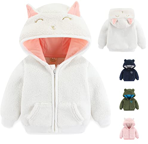 Bébé garçons filles dessin animé polaire veste à capuche manteau avec oreilles chaud vêtements d'extérieur manteau Zip Up manteau