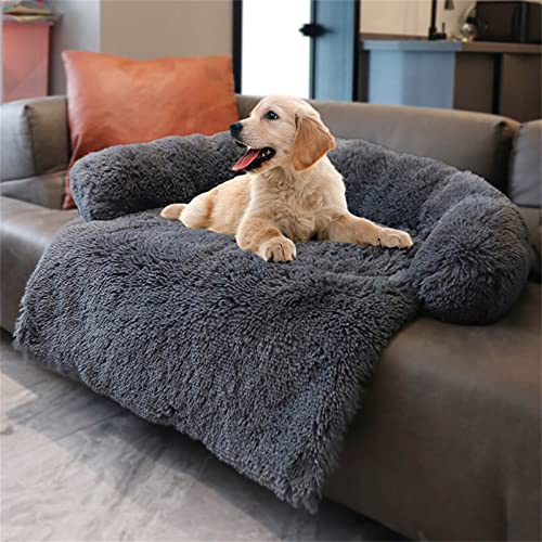 Flauschige Hundedecke Und Hundebett - Couch Für Sofaschutz, Kofferraumschutz, Super Softer Plüsch Zwinger, Waschbar, Warmes Katzenbett Sofa Matte, S Dunkelbraun