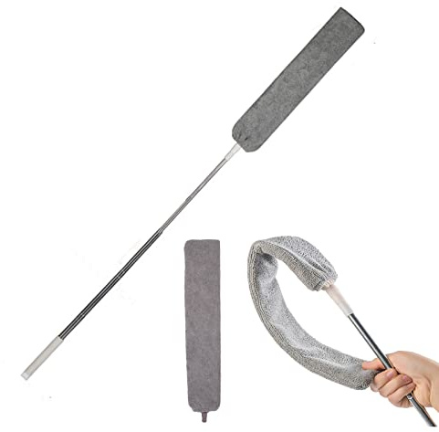 Retractable Gap Dust Cleaner, Microfiber Hand Duster, Telescopic Dust Brush for Wet and Dry, Washable Extendable Gap Dusters with Extension Pole & Bendable Head for Home Bedroom Kitchen, 1.4m (1.4 M)