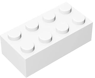TTEHGB Toy Klassischer Massenziegel 2x4, 100 Stück Baustein Weiß, Kompatibel mit Alle Großen Marken, MOC Enthusiasten, Farben: Weiß