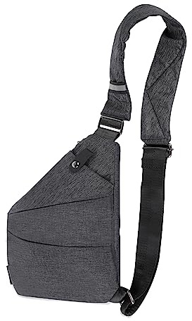 Creaher Sling Chest Bag for Men, Sling Backpack Anti Theft Waterproof Bags Crossbody Shoulder Bag Daypack for Outdoor Sport Travel Hiking (Black)
