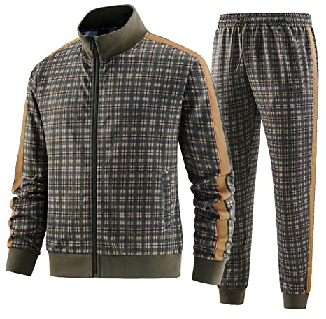 W JIANWANG Trainingsanzug Herren Fußball Traningsanzuganzug Sportanzug Freizeitanzug Sport Jogging Anzug Für Männer Trainingsanzüge Fussball Laufanzug Jogginganzug Set Dunkelgrün 2801 M