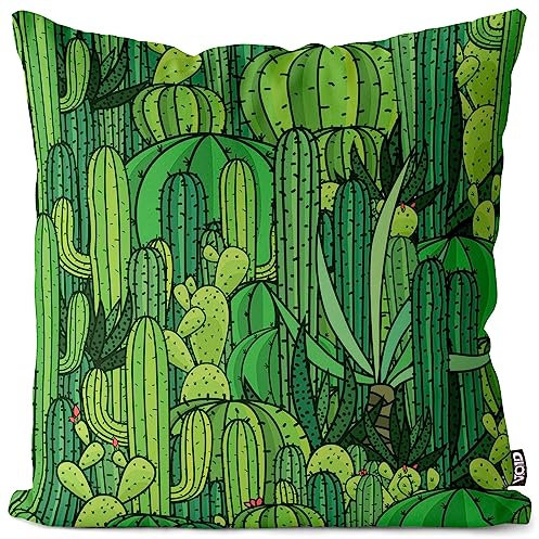 VOID Comic Kaktus Kakteen Garten Kissenbezug Kissenhülle Polyester wasserfest Outdoor Indoor, Kissen Größe:40 x 40 cm