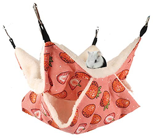 EAEDMY Rat Ferret Hammock Toys Cage Accessories, Guinea Pig Hideout Tunnel, Warm Bed for Rat Ferret Guinea Pig Sleep Hide and Play (4.Hammock)