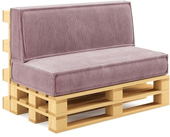 chilly pilley® coperture per pallet in corda per pallet UE - rivestimento sfoderabile - cuscino del sedile - cuscino dello schienale in molti colori (set da 2, viola)