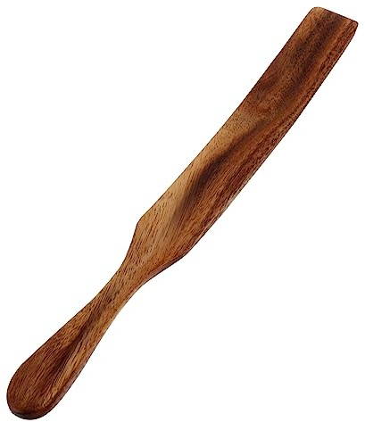 Alipis Wooden Spatula with Long Handle 11 Inch Cooking Utensil Heat Resistant Kitchen Tool for Stirring Mixing Serving