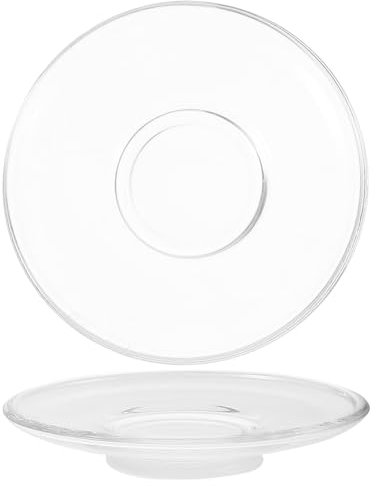 HOLIDYOYO 2pezzi Piattini Trasparenti Piatti Decorativi Rotondi per caffè e Snack e Pratico per Casa e Ristoranti Design Semplice e Versatile per Ogni