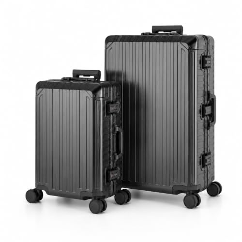 Travelhouse Tokyo Alu resväska T6035 resevagn, olika storlekar och färger, svart, Handgepäck & Großer Koffer Set, Resväska set